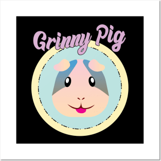 Grinny Pig Gift for Guinea Pig Lovers Cute Guinea Pig Posters and Art